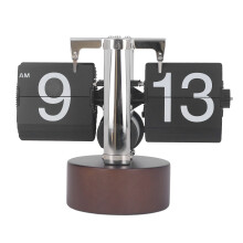 Vintage Desk Flip Clock Retro Flip Down Battery Powered Internal Gear Mechanical Clock Decorative Classic Design Precise Timing Auto Flip Modern