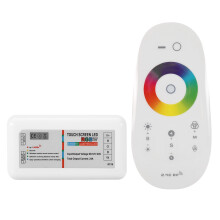 2,4G trådløs berørings-RF-fjernkontroll, RF RGBW-kontroller for flersone LED-lyskontroll, støtter grupperingskontroll, Wi-Fi-brokompatibel, 640