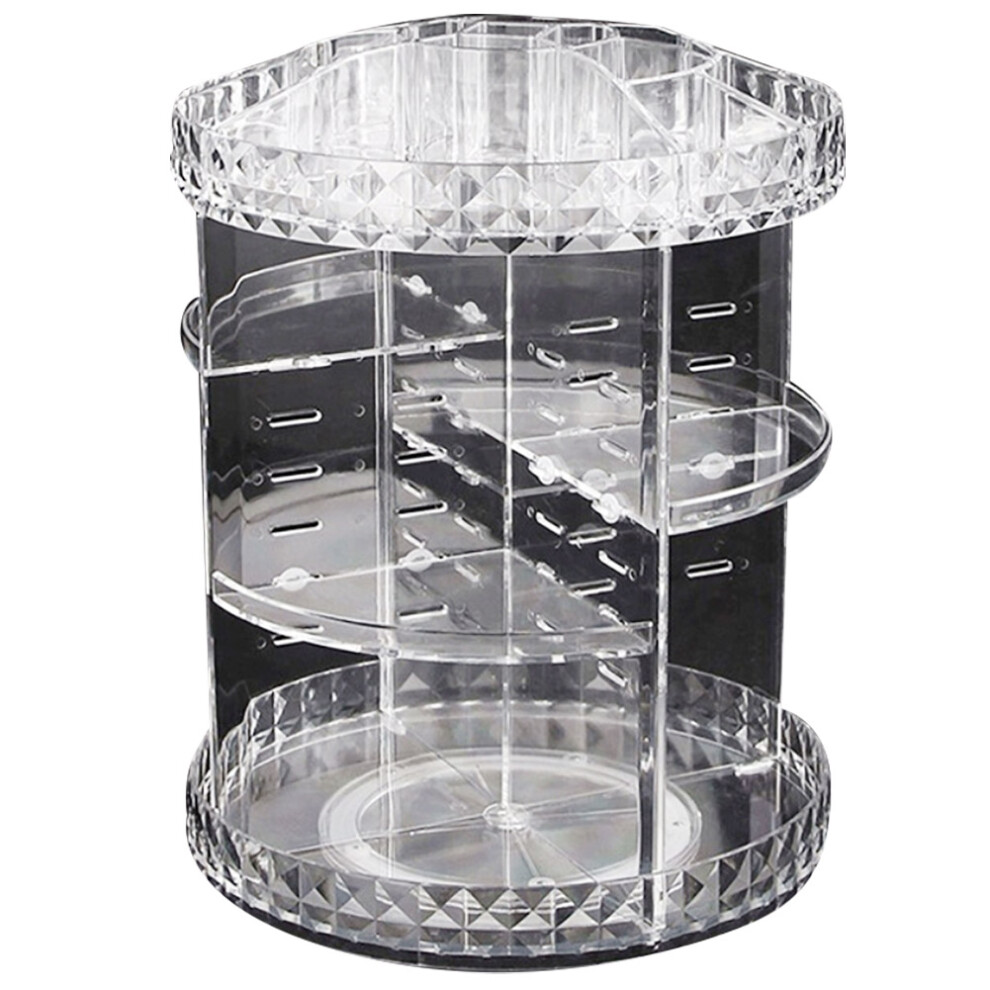 Effortless Access Vanity Organizer, 360Rotating Makeup Organizer, Clear Acrylic Cosmetics Storage, Adjustable Compartment Design For A Chic And 9425574613103