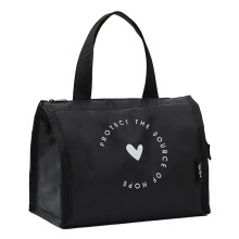 Bolsa térmica de gran capacidad para el almuerzo, elegante bolsa para el almuerzo para hombres y mujeres, color negro, impermeable, reutilizable,