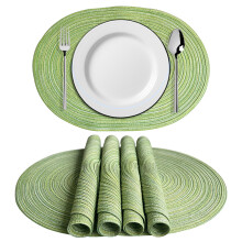 Heat Resistant Table Mats, Round Braided Placemats50X35Cm, For Dining Tables Natural Woven Easy Clean Table Protectors, Set Of1