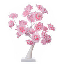 Valentine'S Day Fairy Lights, Indoor Outdoor Wedding Decor, Battery Operated Rose String Lights, Romantic Pink Rose Decorations