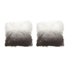 Exotic Animal Inspired Luxury Faux Fur Pillow, Super Soft Decorative Throw For Couch Sofa Bed, Gradient Grey Plush Cover, 45x45Cm, Easy Maintenance,