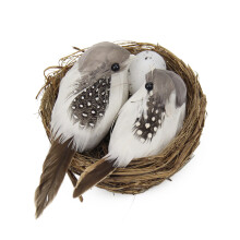 Décoration artisanale à faire soi-même, nids d'oiseaux artificiels réalistes avec faux oiseaux et œufs, pour la décoration du jardin et de la