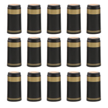 100Pcs Wine Bottle Capsules Black Heat Shrink Caps for Homebrew Seal