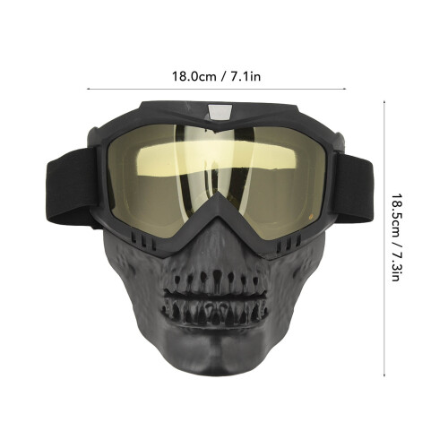 Skull Motorcycle Goggles, 150g, One Size, Yellow 1