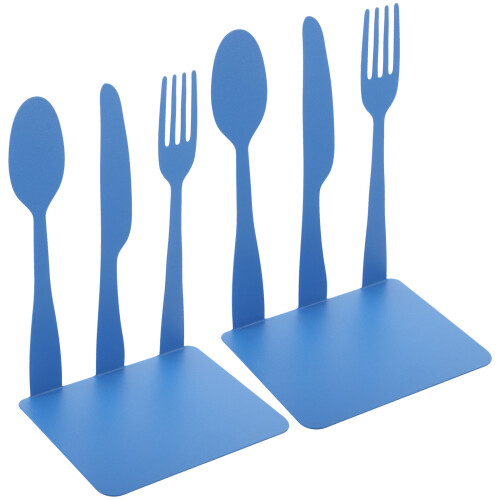 2Pcs Blue Decorative Iron Bookends Multi-Function Desktop Holders
