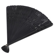 bamboo vintage fan silk handheld foldable elegant gift for women black