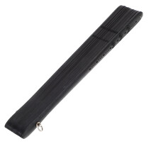 abanico de bambú y seda plegable negro para mujer
