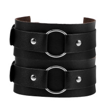Polsino Elastico in Pelle Nera Per Donna Comfort Regolabile