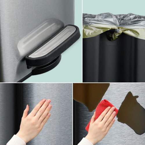 Square Pedal Bin 8L with Soft-Close Lid 1