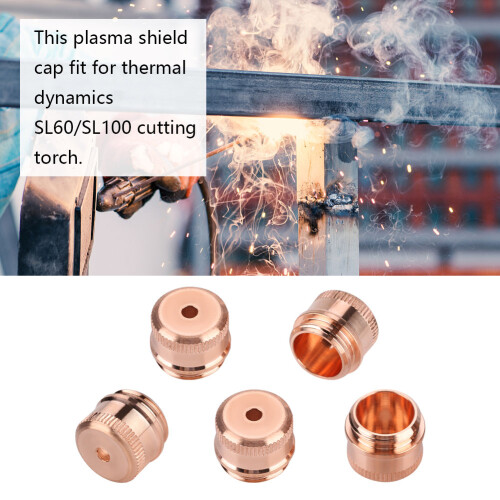 Copper Plasma Consumables Set For Metal Cutting Precision Machined Components With Shield Cap Code Marking Fit PMX45Torch System 1