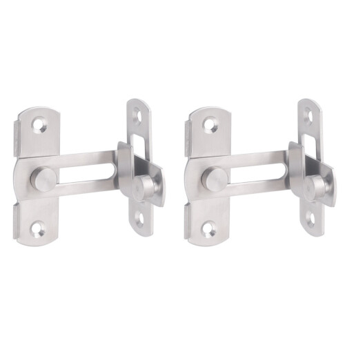 2Pcs Stainless Steel Door Lock Silver Sliding Bolt for Window Security 2