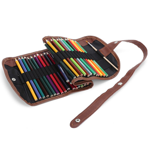 Σετ μολυβιών Creative Art Supplies 36 χρωμάτων με ανθεκτική ξύλινη εξαγωνική τσάντα 1