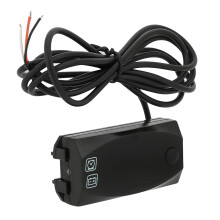 Motorbike Digital Volt & Clock Meter Waterproof 2-in-1 LED Red Gauge
