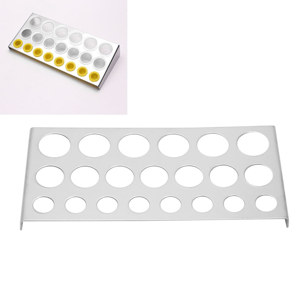 Stainless Steel 21 Holes Ink Cup Holder for Tattoo Pigment 13x6cm