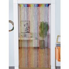 Glitter Fringe Door Curtain Silver 39x79 in