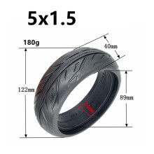 Pneu plein de remplacement pour roue arrière de trottinette électrique. Épaisseur du caoutchouc : 40 mm, 180 g, 5 pouces, 5 x 1,5.