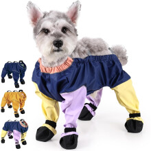 Botas de neve para cães com suspensórios, impermeáveis e refletoras, para cães de pequeno e médio porte, design de peça única, costura aberta