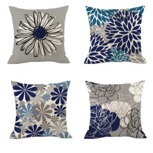 Decoratieve sierkussenhoezen voor de lente, 45 x 45 cm, met madeliefjesmotief (4 stuks)