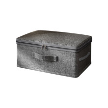 Storage Bins with Zipper Lids, Fabric Storage Boxes Baskets Cubes with Handles Collapsible Washable Linen Closet Shelf Clothes Organizer Containers