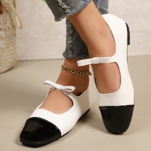 Willtoo Women's Mary Jane Ballet Flats Hook-and-Loop