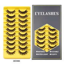 Künstliche Wimpern, 10 Paar – Natürlicher Look, weiche und voluminöse Premium-Kunstwimpern, wiederverwendbar