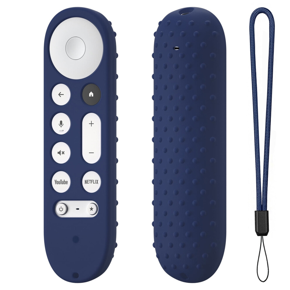 Silicone Remote Case For Google Tv Streamer 4K (2024), Compatible With Gy3le, With Lanyard Blue 9551475425207