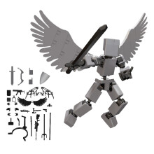T13Actionfiguren-Set – Titan13Robot, 3D-gedruckt und beweglich, kompatibel mit Lucky13Collectibles (Grau)