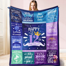 Couverture cadeau d'anniversaire pour fille de 11 ans (76 x 102 cm) – Plaid doux adapté aux chambres d'enfants
