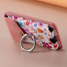Cartera magnética 3 en 1 Allytech con soporte magnético para teléfono y anillo para teléfono, color rosa.
