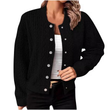 Gilets et cardigans pour femmes - Gilet uni Ă manches longues et revers