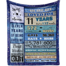 Couverture cadeau d'anniversaire pour garçon ou fille de 13 ans (50*60 pouces)