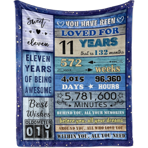 Manta de aniversário para menino ou menina de 13 anos (50*60 polegadas)