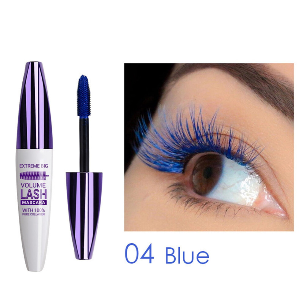 Blue Waterproof Mascara In A Smudgeproof, Lengthening, Hypoallergenic Silk Fiber Mascara For Voluminous, Colorful Eyes For Festive Looks