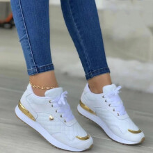 Willtoo Damen Atmungsaktive, farblich abgestimmte Freizeit-Laufschuhe, Damen-Sneaker Weiß