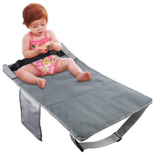 Children’s Portable Airplane Seat Extender Foot Pedal Folding Adjustable Grey 1