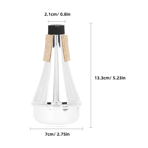 5Pcs Silver ABS Trumpet Mutes Lightweight Practice Mute for Beginners 1