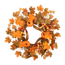 Couronne automnale artificielle éclatante de 45 cm en rotin, idéale pour la décoration intérieure et extérieure. Embellissez vos espaces avec