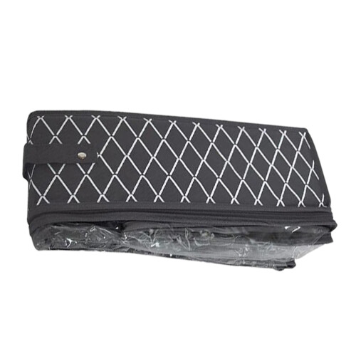 Black Multi-Grid Foldable Shoe Storage Bag Non-Woven Underbed Box