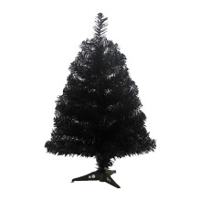 Portable Desktop Xmas Pine, Battery Operated Christmas Tree, Symmetrical Black Decoration For Home Office, 60Cm