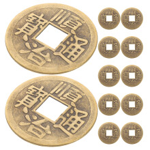 12St Gouden Messing Chinese Geluksmunten Autohanger Vintage Decoratief