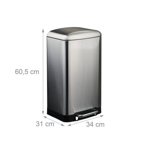 Edelstahl-Treteimer, 30 l, mit Müllbeuteln 2