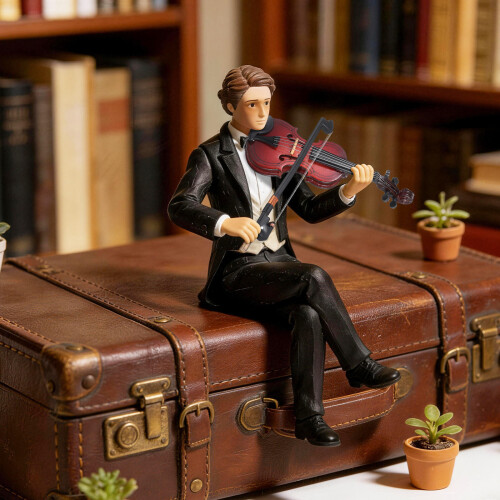 3Sets Wooden Mini Violin Desktop Model Reusable Decor 2