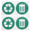 6 Pièces Stickers Tri Déchets PVC Vert Pour Bac À Ordures 1