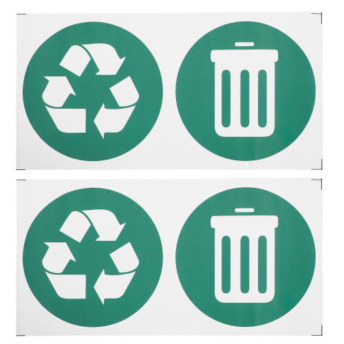 6 Pièces Stickers Tri Déchets PVC Vert Pour Bac À Ordures