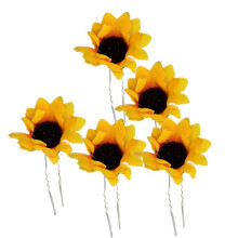 10Pcs Yellow Bride Hair Pins Flower Clips for Women Wedding Style