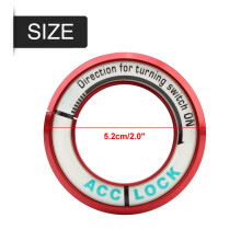Car Luminous Ignition Switch Ring Cover for Cruze Red - Easy Fit & Durable ABS