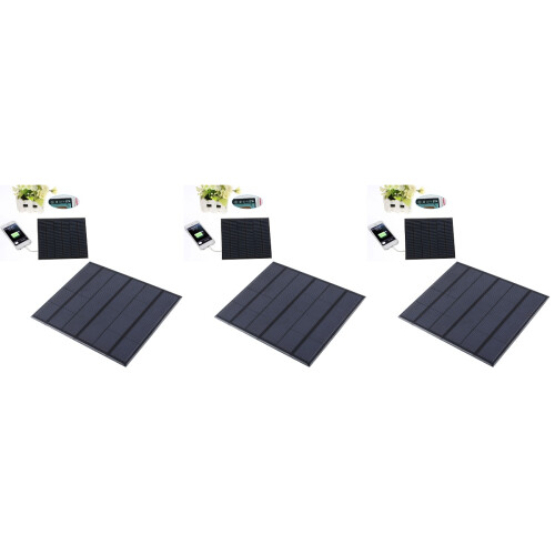 3Pcs Black Solar Panel USB Charger Fast Charging Weatherproof Design 2