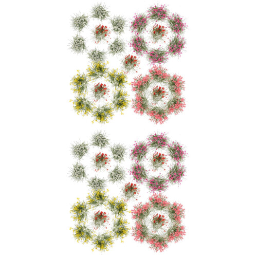 10Pcs Miniature Flower Cluster Decor with Bright 2
